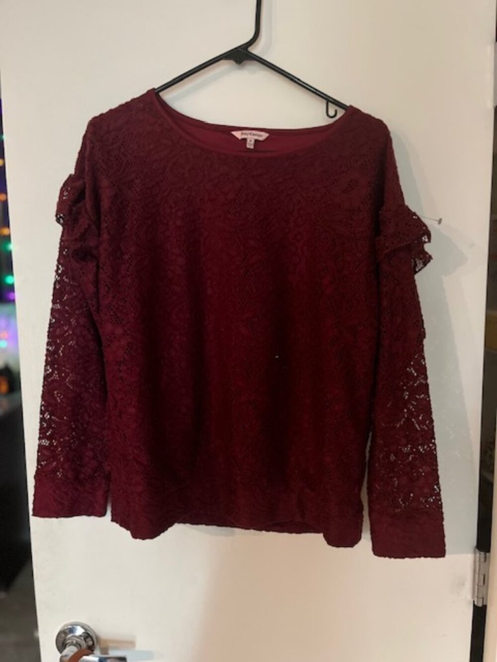 Juicy Couture Lace Long Sleeve Top Medium